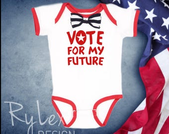 Vote for My Future Baby Shirt, Kamala Harris Trump Präsident 2024 Wahl, Vaterländischer Baby einteiliger Strampler, Babypartygeschenk Bodysuit