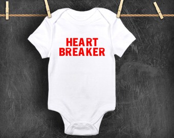 Heart Breaker Kid Valentine's Day Short Sleeve Crewneck Tee Shirt - Valentine Toddler Shirt - Heartbreaker Tee for Boys, Girls