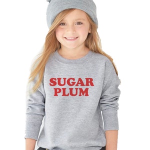 Sugar Plum Girls Christmas Fleece Sweater, Retro Christmas Crewneck Sweatshirt, Girl Nutcracker Sweatshirt for kids, toddlers, girls, women
