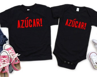 Azucar Kids Tee Shirt for Babies, Toddlers, Kids, Tweens, Girls, Boys, Cuban Theme Gift, Made in the U.S.