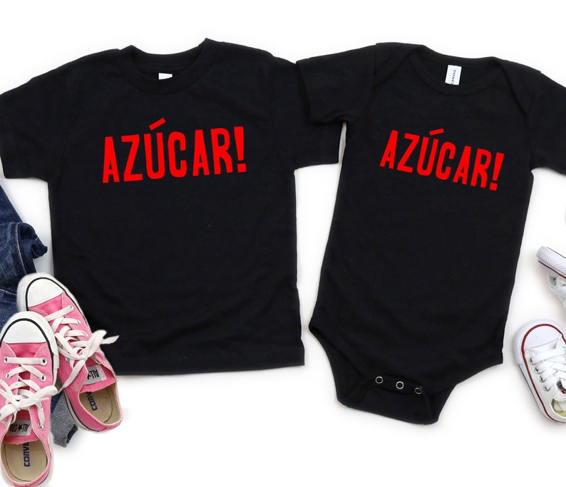 Azucar Lettering Azucar Kids Tee Shirt, Cuban Theme Gift, Made in the U.S., Sugar Kids ...