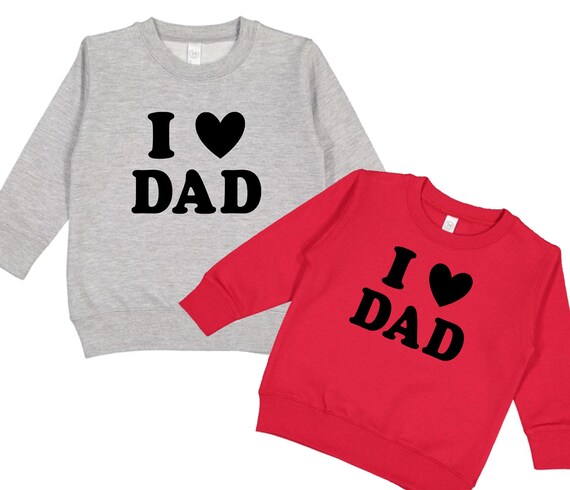 I Love Dad クルーネック クルーネック スウェットシャツ - 父の日 