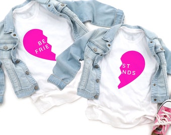 Best Friends Shirt Set, BFF Babies, Toddler, Kids Crewneck Onesie or Tee T-Shirt for Boys and Girls, Twin Gift, Bestfriends Gift, B-Day Gift