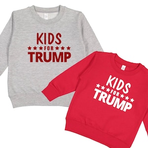 Kids for Trump Sweatshirt, Donald Trump 2024 Election Sweater for Toddlers, Girls, Boys, Kids