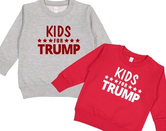 Kids for Trump Sweatshirt, Donald Trump 2024 Election Sweater for Toddlers, Girls, Boys, Kids