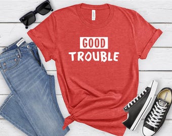Camiseta de gola redonda Good Trouble, John Lewis, Lutador pela Liberdade, Camisa de Protesto pela Igualdade de Direitos para Crianças e Adultos