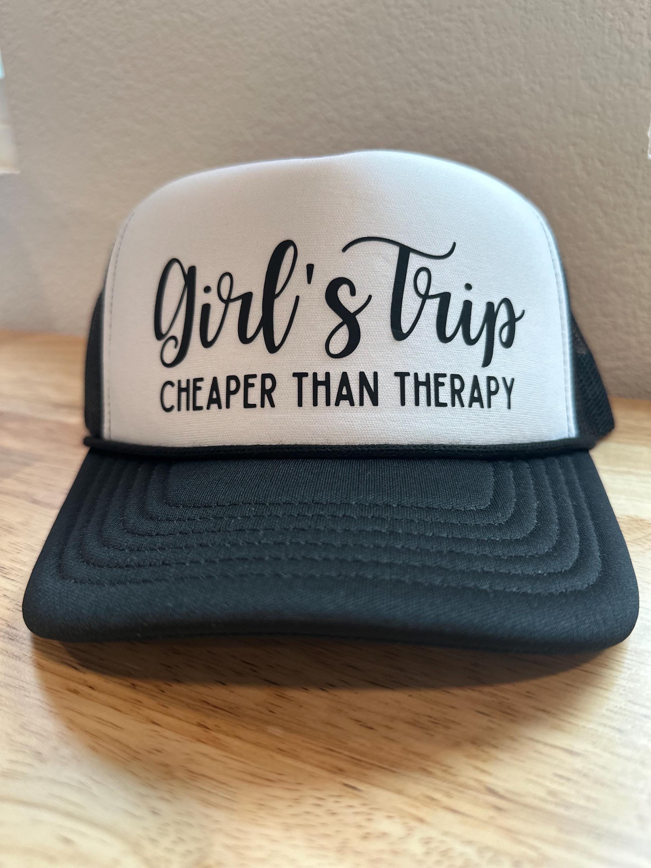 Cheaper Than Therapy Trucker Hat Girls-Trip-Cheaper-Than-A-Therapy-2023 Novelty-Travel Gifts  main image 3