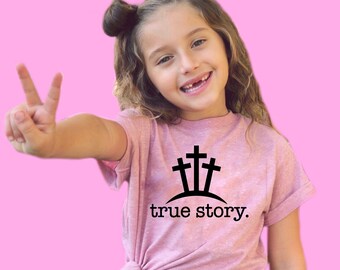 True Story He is Risen Kids Easter T-Shirt, Religious Jesus is Risen Tee for girls or boys, Christian Easter Baby T-Shirt