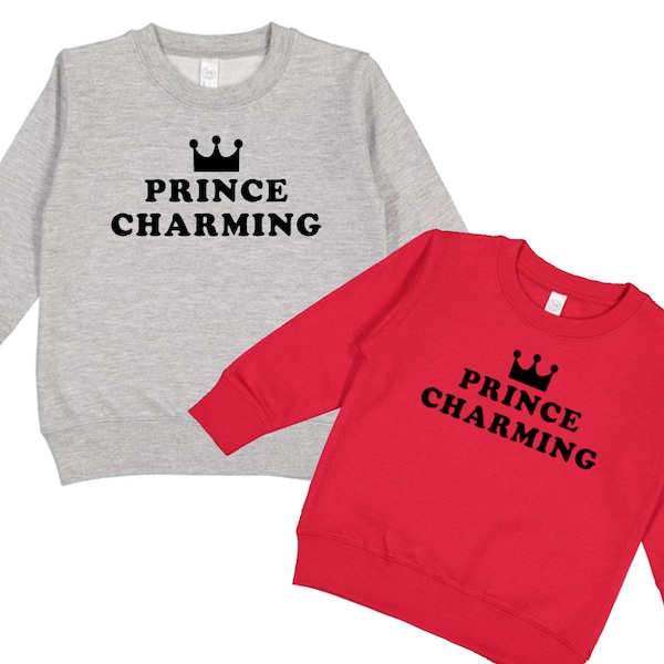 Prince Charming Kid or Adult Crewneck Sweatshirt - Prince Charming Boy Fleece Pullover Sweater for toddlers, kids, adults, boys & men
