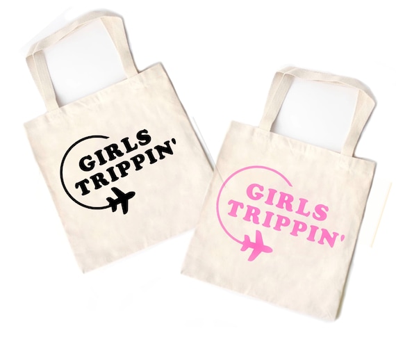 Girls Trippin Destination Canvas Tote Bags Girls Trip Weekend