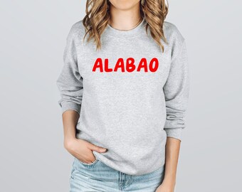 Alabao Fleece Crewneck Sweatshirt for Kids & Adults, Cuban Themed Short Sleeve Cut Off or Long Sleeve Option, Designed and Shipped in U.S.A.
