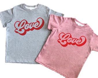 Retro Liebe Shirt | Alles was du brauchst ist Liebe Kinder Shirt | Valentinstag Kleinkind T-Shirt | Vday T-Shirts für Mädchen, Jungen