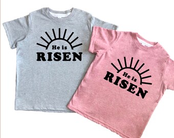 He is risen Kids Easter Shirt, Religious Tee for girls, boys, toddler and baby, Christian Easter Kids T-Shirt