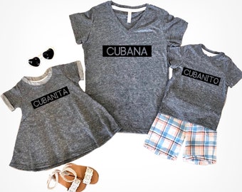 Cubana, Cubanita, Cubano, Cubanito t-shirt, Havanna Cuba-tröjor för kvinnor, flickor och pojkar, mamma och jag, matchande familjetröjor