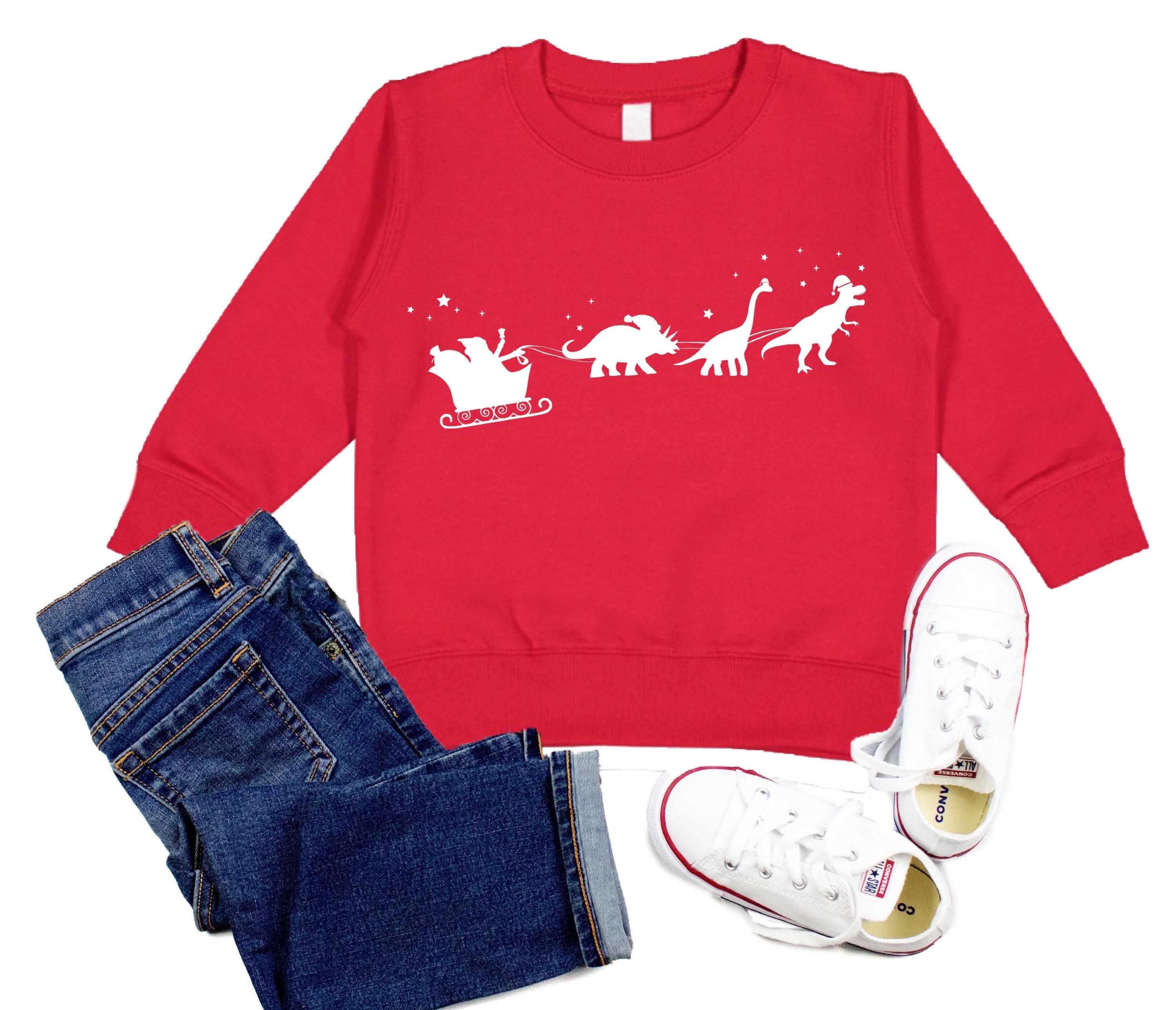 Boys dinosaur shop christmas sweater