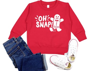 Oh Snap Lebkuchen Mann Sweatshirt, lustige Weihnachten Kleinkind Pullover, Langarm-Shirt für Kinder, Jungen, Mädchen, Männer oder Frauen