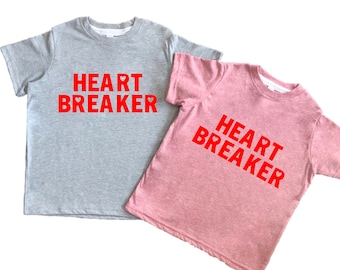 Heart Breaker Kinder Shirt, Valentinstag Kleinkind T-Shirt, 2021 Valentine Meistverkaufte T-Shirts für Mädchen, Jungen