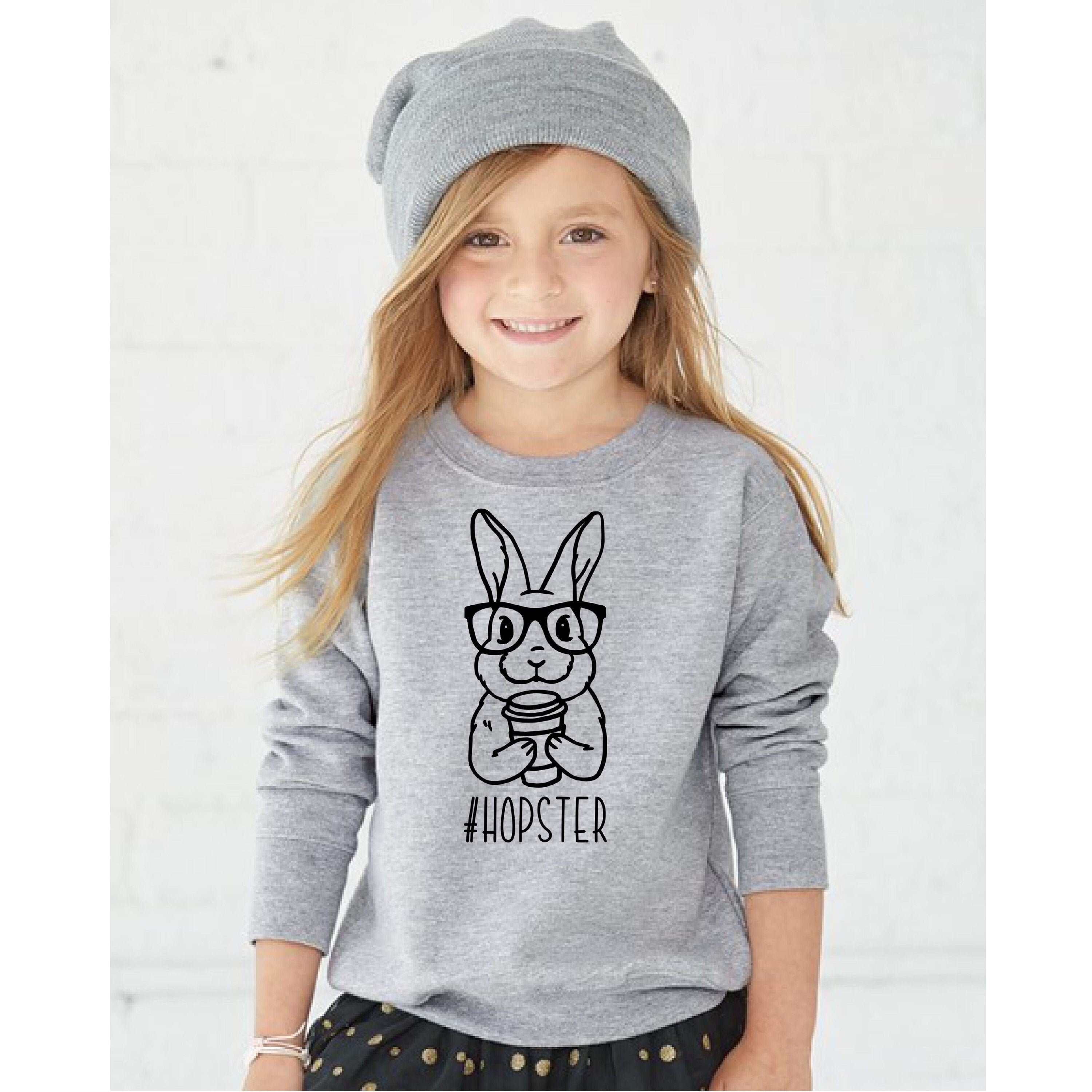 Kids Hopster Easter Bunny Sweatshirt Hipster Easter Sweater - Etsy New Zealand