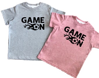 Camiseta Game On Soccer Kids, práctica de fútbol o camiseta de día de juego para niños pequeños, bebés, niñas y niños