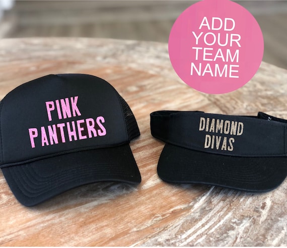 Personalized Team Name Sports Visor, Softball Baseball Tee-ball Soccer Visor or Trucker Hat with Custom Team Name for Kids, Youth and Adults
