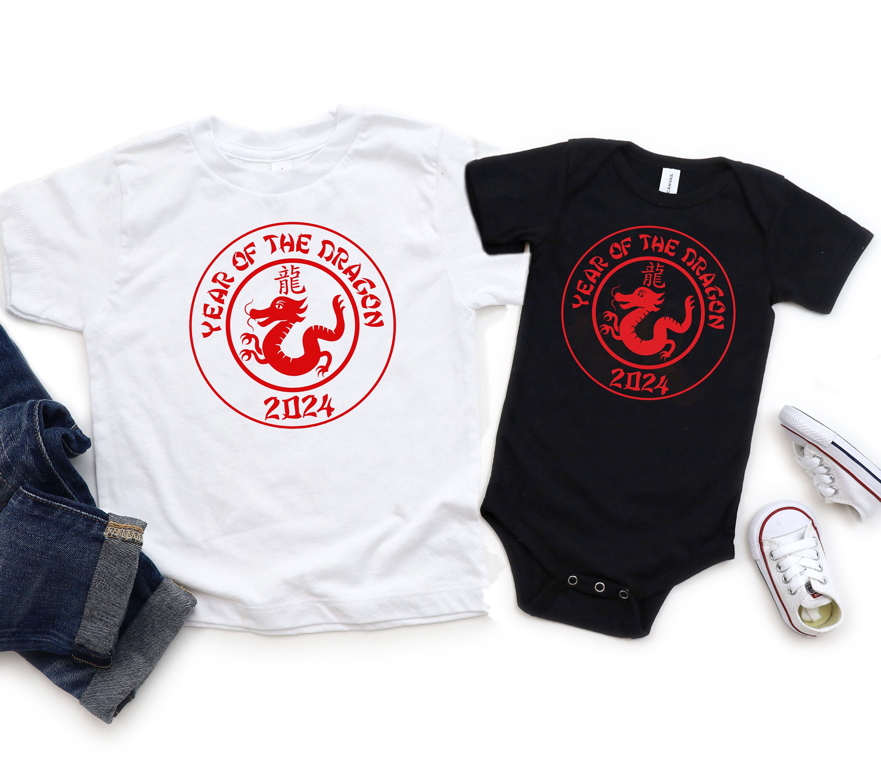 Camiseta del Año del Dragón para bebé o niño pequeño - Body para niña o niño - Regalo para recién nacido - Año Nuevo Chino 2024