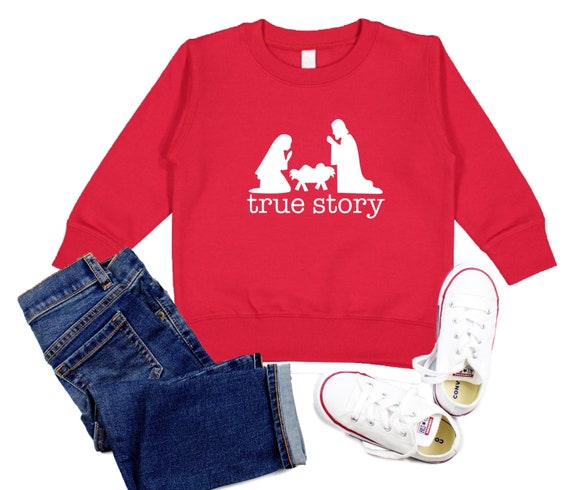 Christmas Nativity True Story Red Plaid Xmas Sweater Gift T-Shirt Christmas Nativity True Story Red Plaid Xmas Sweater Gift T-Shirt