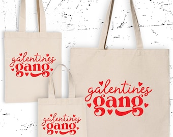 Galentines Gang Mini Small or Large Tote Bags, Galentine's Day Party Favor Treat Swag Bags, Best Selling Galentine Valentine Girl Gift Bag