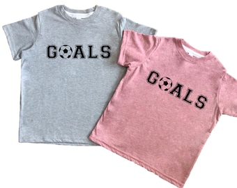Camiseta de fútbol Goals para niños, ideal para practicar o jugar al fútbol, ideal para bebés, niñas y niños.