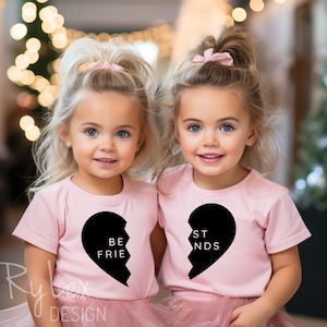 Best Friends Tee Shirt Set, BFF Babies, Toddler, Kids Crewneck Tee T-Shirt for Boys and Girls, Twin Gift, Besties Gift