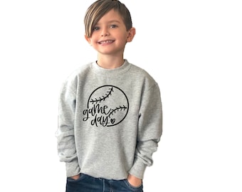 Sudadera de béisbol Game Day Softball - Tee Ball Sport Sweater para niños, niños pequeños, niños, niñas o adultos