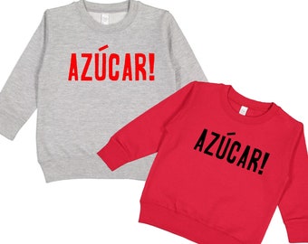 Azùcar Unisex Rundhals-Sweatshirt, Sugar Cuba-Thema Fleece-Pullover für Kleinkinder Kinder & Erwachsene, entworfen, hergestellt und ausgeliefert in den USA