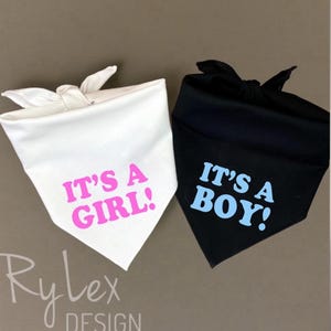 Bandana para perro con anuncio de género de bebé, bandana para perro con el mensaje &quot;Es un niño&quot;, corbata para mascota con el mensaje &quot;Es una niña&quot;