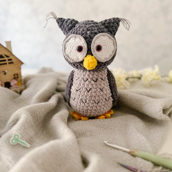 Otto the Owl CROCHET PATTERN, Amigurumi Crochet Pattern, PDF