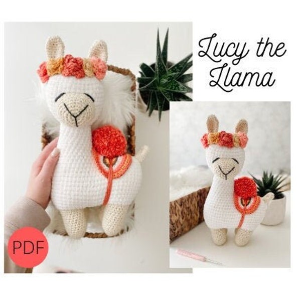 Lucy Llama CROCHET PATTERN, Amigurumi Crochet Pattern, PDF