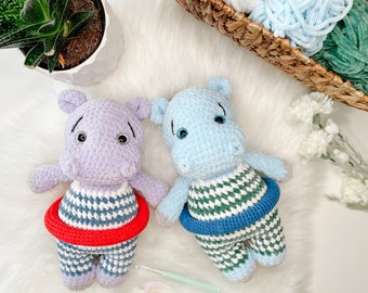 Henry Hippo CROCHET PATTERN, Amigurumi Crochet Pattern, PDF