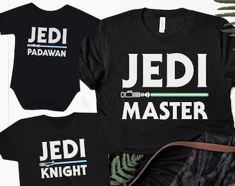 Jedi Order Family Shirts and Onesie (Master, Knight, and Padawan)