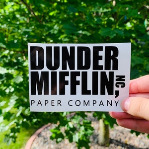  Dunder Mifflin Paper Company - Sticker Graphic - Auto, Wall,  Laptop, Cell, Truck Sticker for Windows, Cars, Trucks