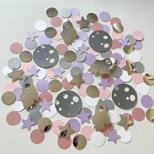Twee de maanconfetti | Ruimteconfetti | Meisje tweede verjaardag | twee de maan verjaardagsversieringen