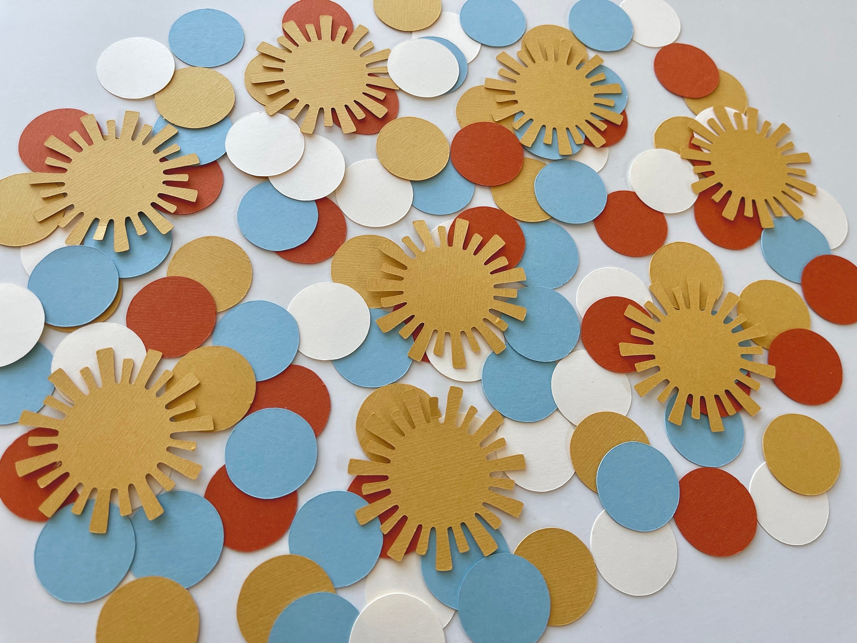 Here comes the son confetti Here comes the son baby shower muted suns confetti sunshine baby shower sun confetti