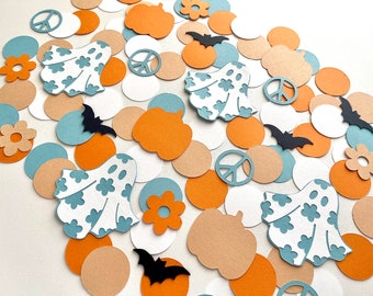 Spooky vibes blue - Spooky One Confetti - Two spooky - Halloween birthday confetti - Happy BOOday - Halloween party - groovy Halloween