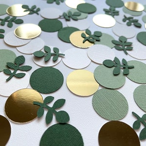 Green Gold Confetti Eucalyptus Confetti, baby shower greenery confetti, bridal shower confetti, succulent confetti