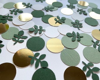 Green Gold Confetti Eucalyptus Confetti, baby shower greenery confetti, bridal shower confetti, succulent confetti
