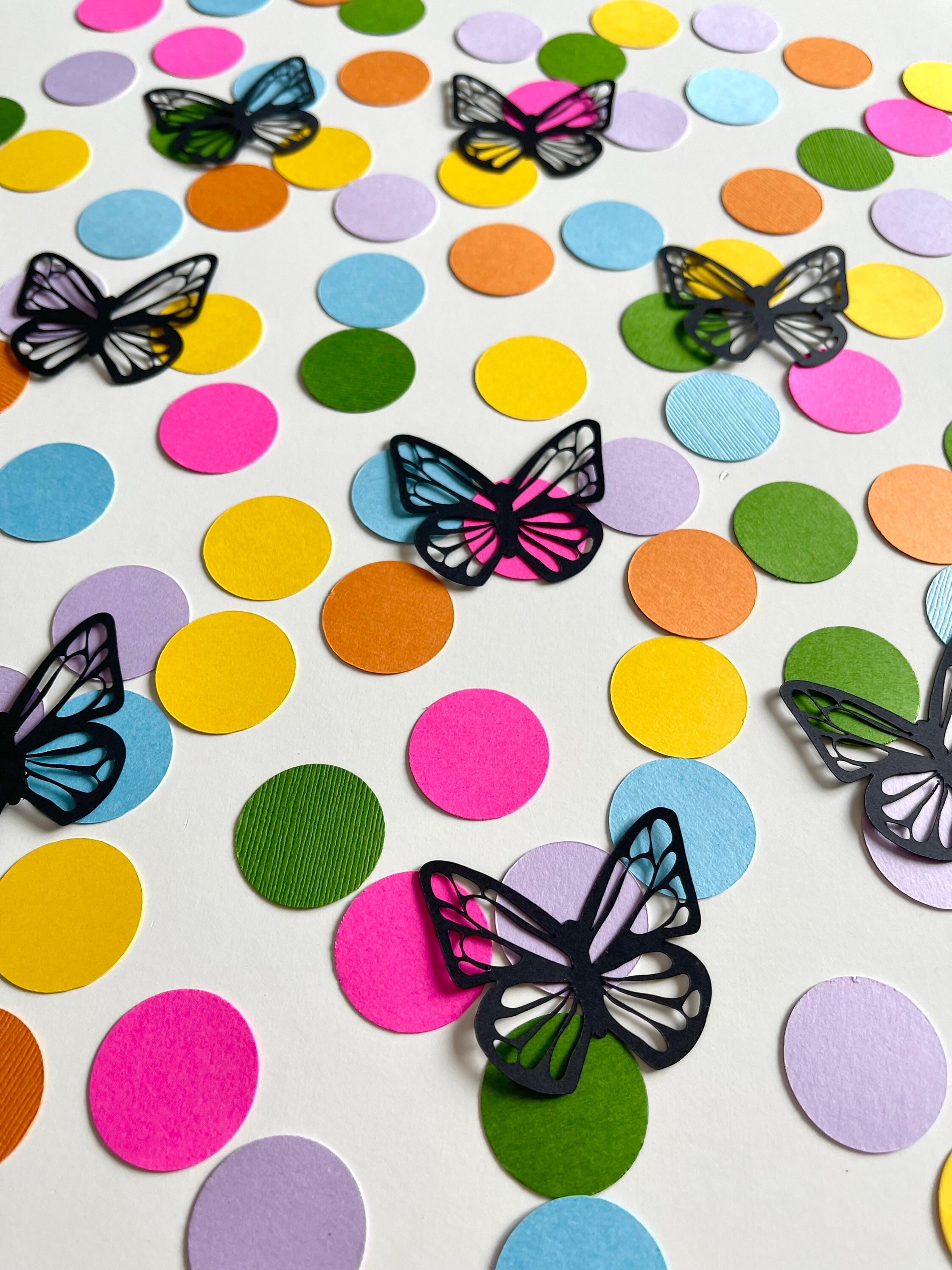 Rainbow butterfly confetti woodland butterfly party first birthday butterfly multicolor confetti