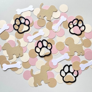 Let’s Pawty - pink puppy dog birthday confetti - dog theme girl birthday confetti - party animal confetti - paw print confetti