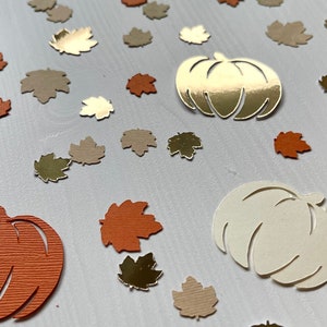 Little pumpkin Confetti - Orange, Gold, Cream, and brown fall confetti - Fall baby shower confetti, customizable fall confetti