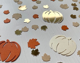 Little pumpkin Confetti - Orange, Gold, Cream, and brown fall confetti - Fall baby shower confetti, customizable fall confetti