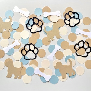 Let’s Pawty - blue puppy dog birthday confetti - boy dog theme birthday confetti - party animal confetti - paw print confetti
