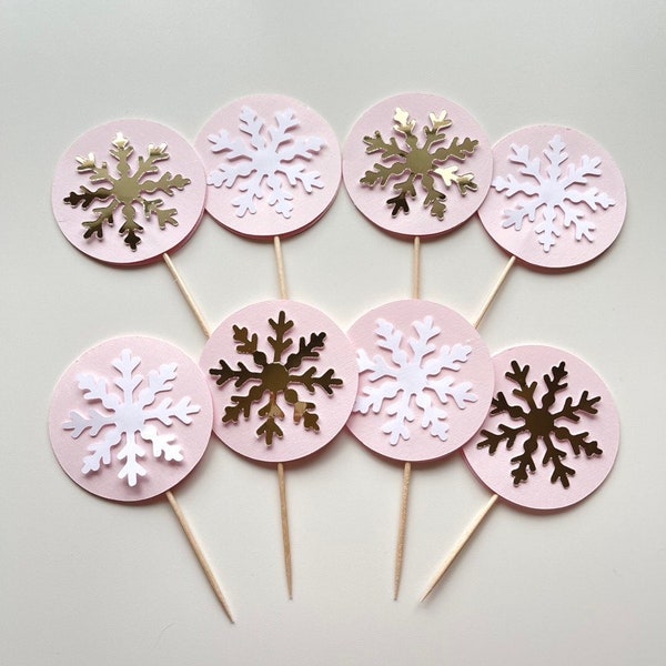 Snowflake Cupcake Toppers Etsy