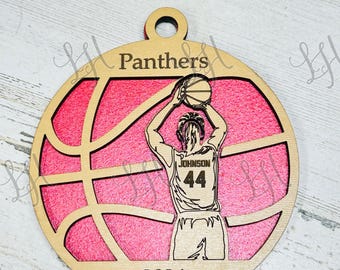 Personalized Basketball Ornament: Laser Cut 2-Layer Design (Digital Download)