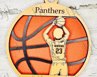 Personalized Basketball Ornament Laser Cut File (Digital Download)